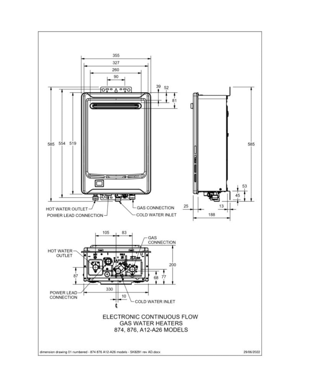 Rheem 12L Gas Continuous Flow Water System