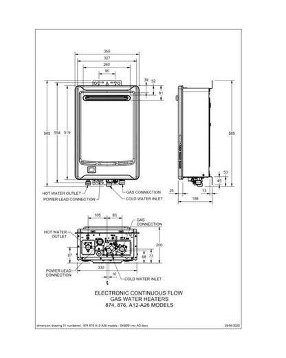 Rheem 12L Gas Continuous Flow Water System