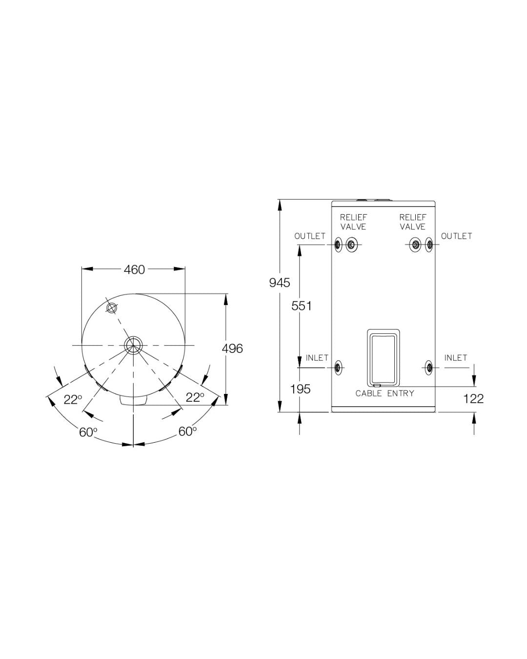 Vulcan DUOMAX 50L Electric Water Heater - 3.6kW System