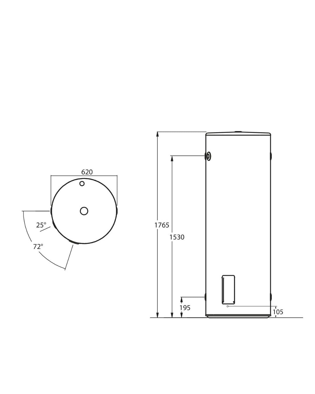 Thermann 315L 3.6kW Single Element Electric Hot Water System